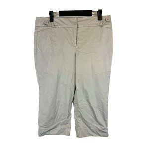 Dalia Collection Mid-Rise Khaki Grey Capri Pants 8
